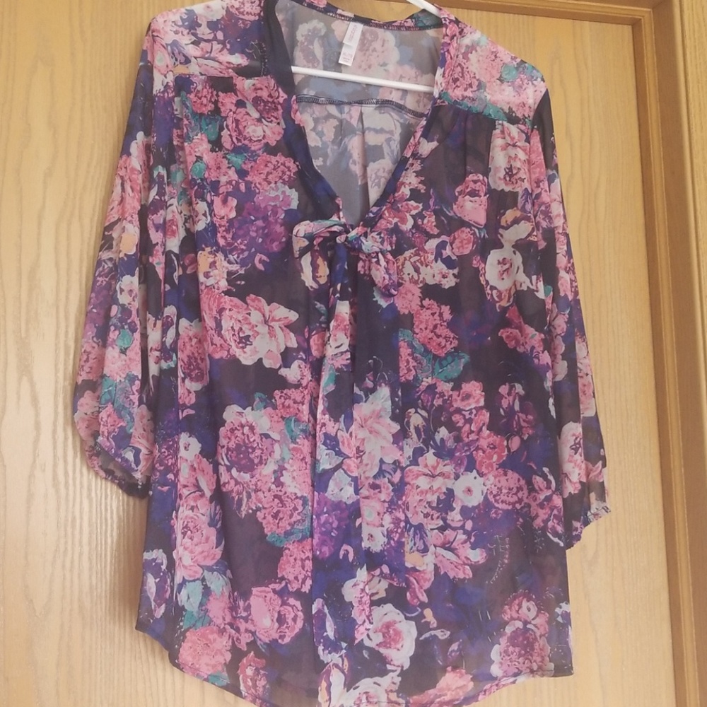 Sheer Floral Top